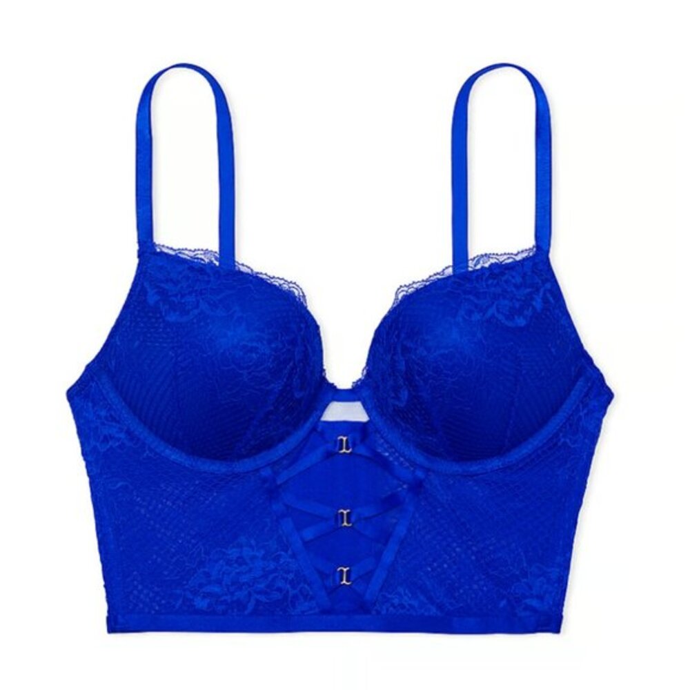 VS VERY SEXY Bombshell Add-2-Cups Push-Up Corset Top Blue 36B